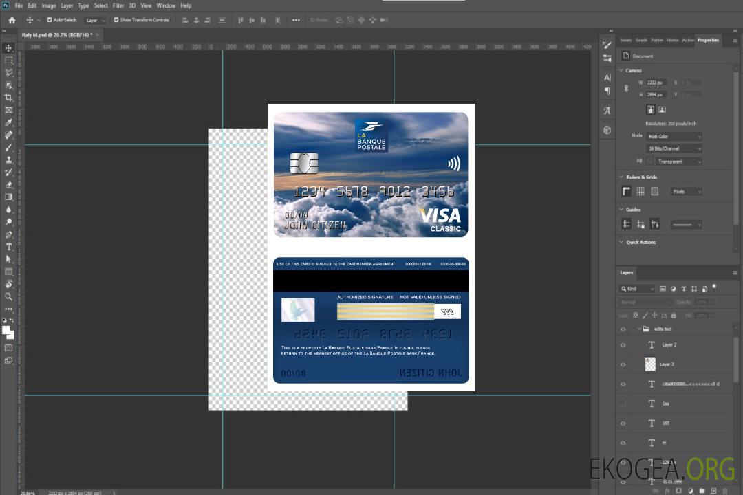 Carte visa classique France La Banque Postale template